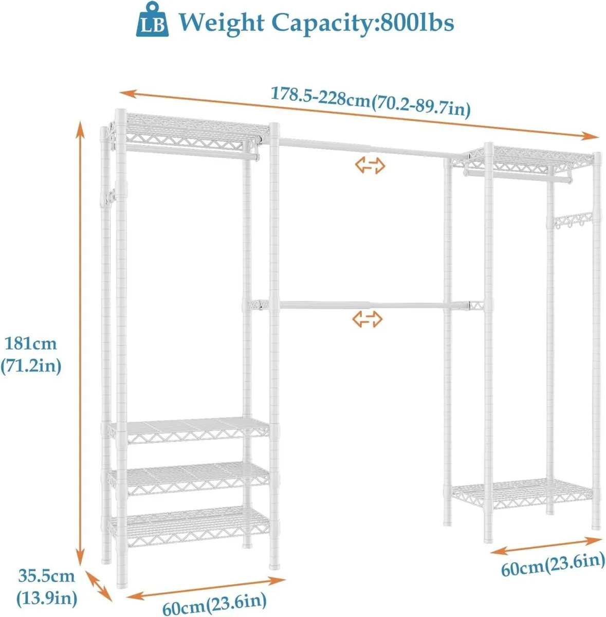 Expandable Wardrobe and Closet Organizer Freestand - Image 3