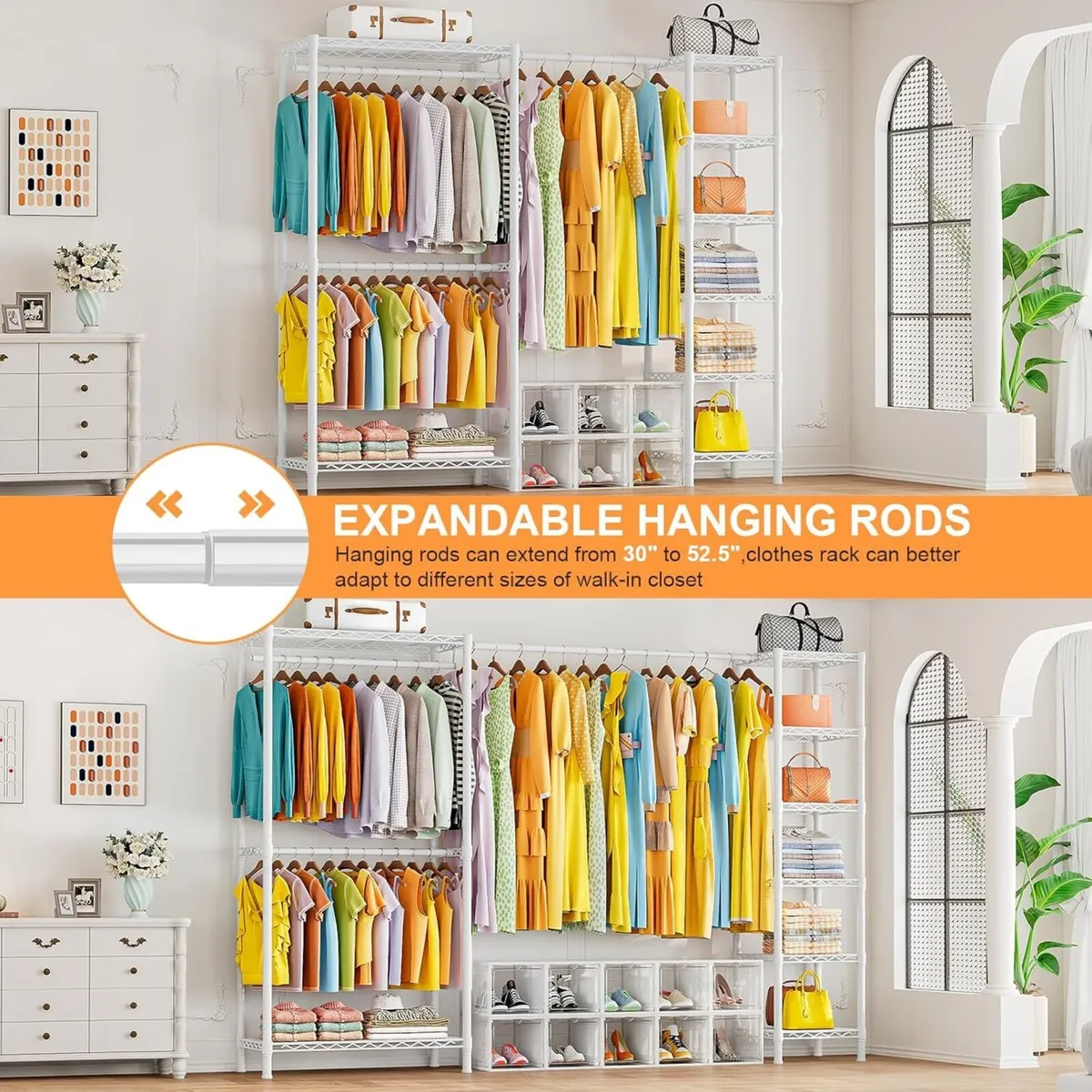 Extendable Clothes Rails Heavy Duty Clothing - Image 4