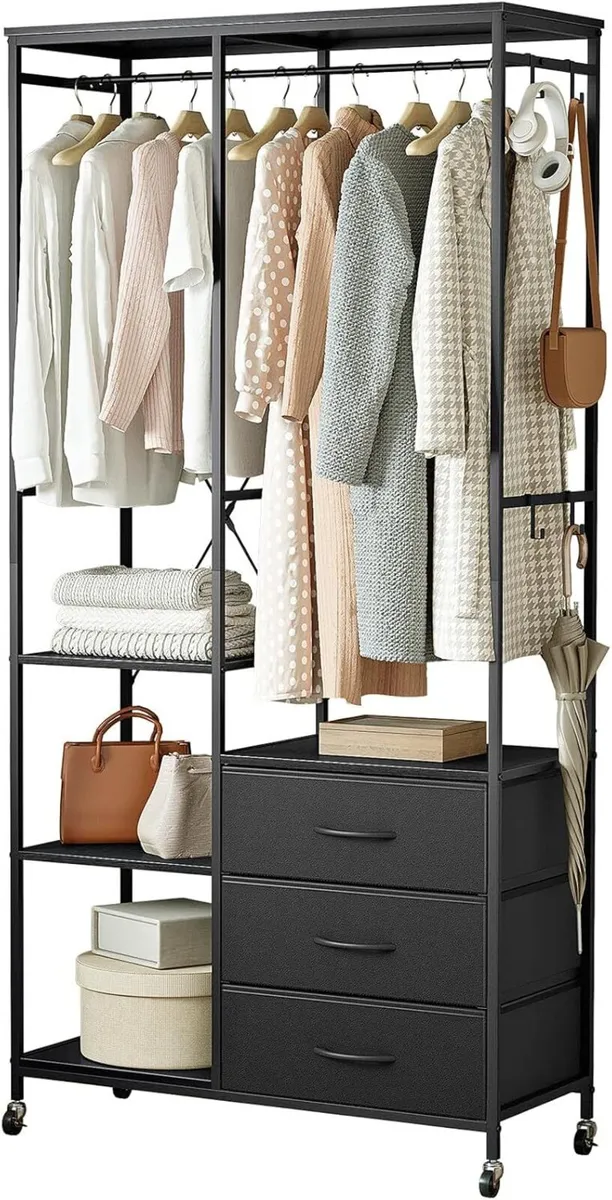 Clothes Rack Heavy Duty Clothing Rail Freestanding - Image 1