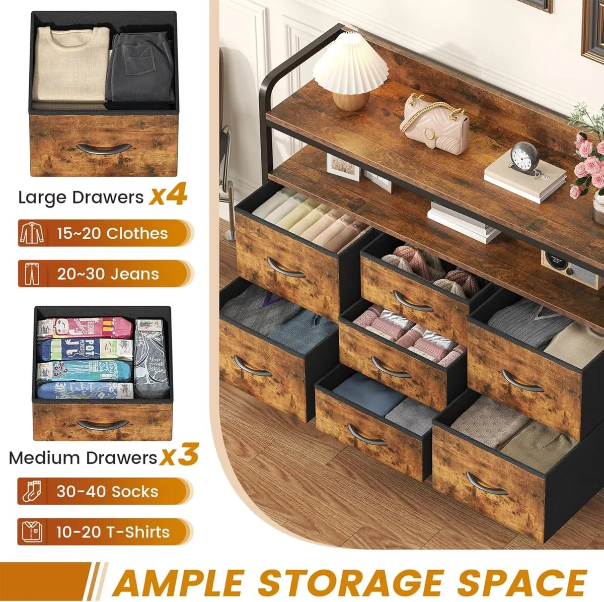 7-Drawer Fabric Chest Of Drawers for Bedroom - 4 - Image 4