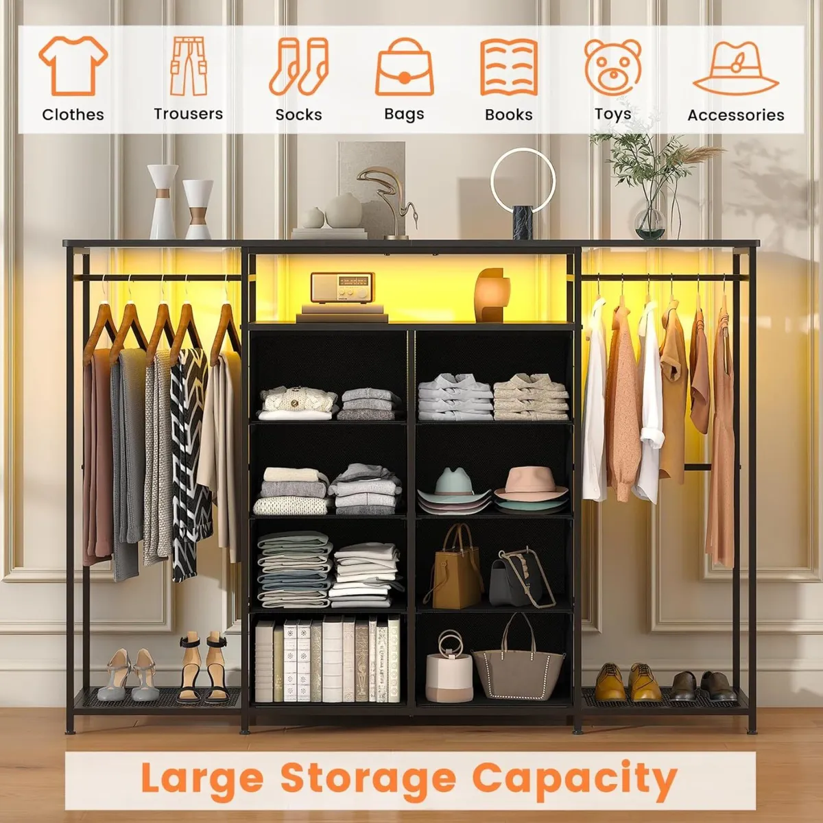 8-Drawer Dresser for Bedroom with Hanging Rack - Image 4