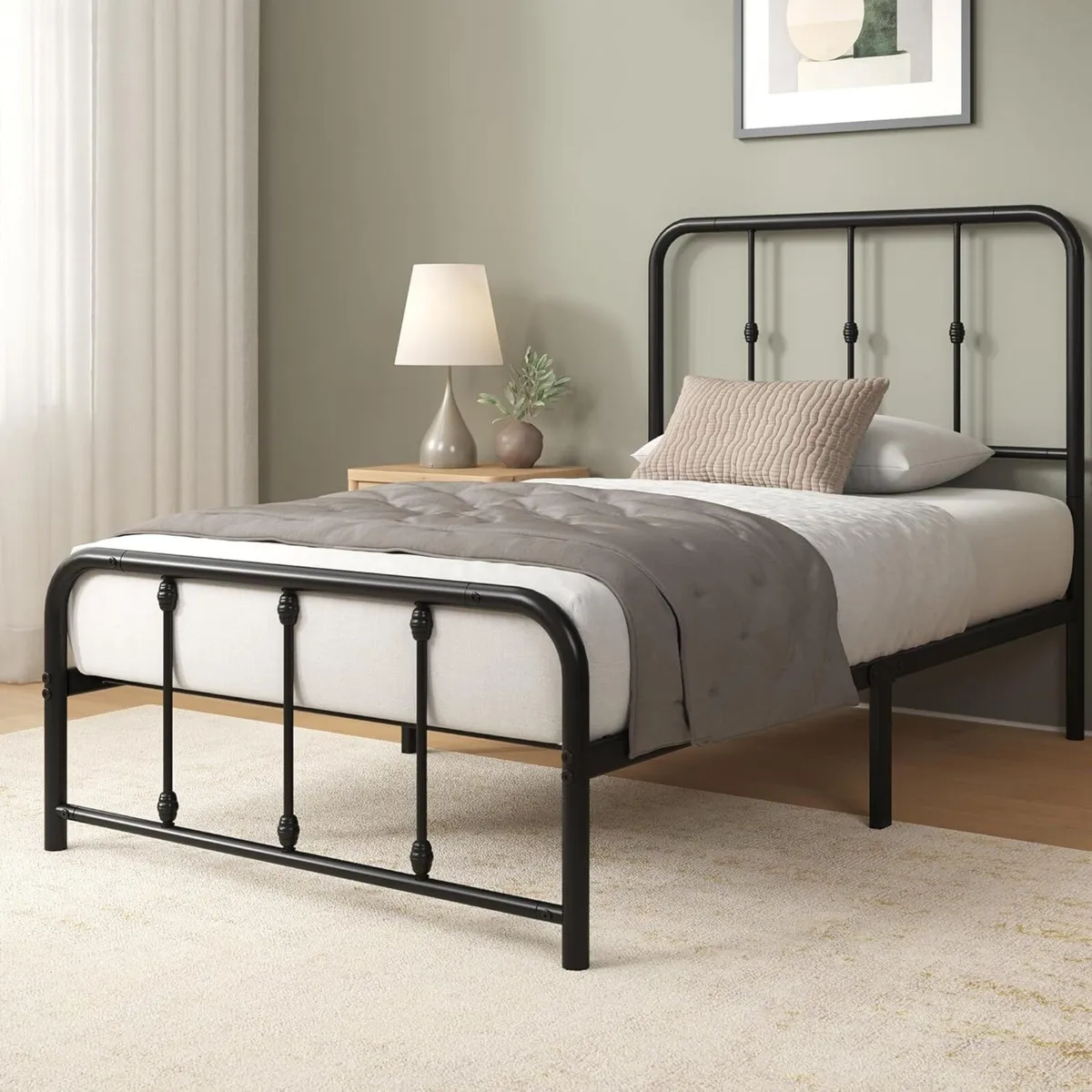 Florence 3ft Single Bed Frame with Headboard (90 - Image 3