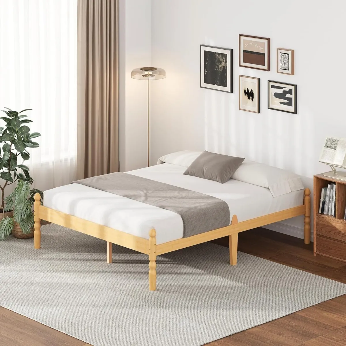 Solid Wood Double Bed Frame Eco-Friendly Bamboo - Image 1