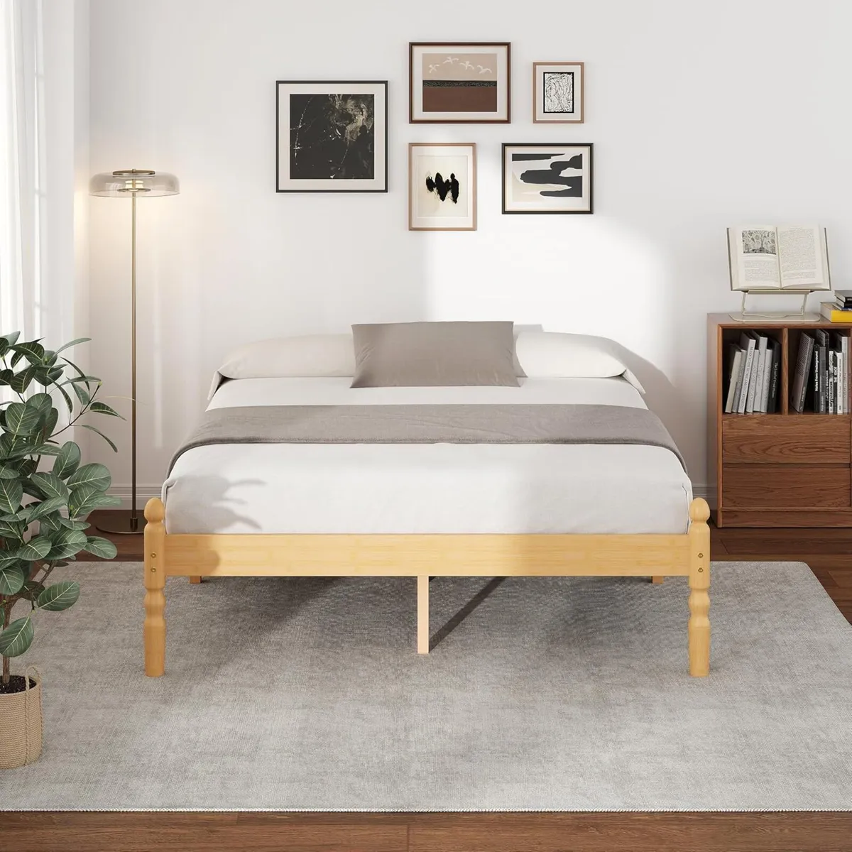 Solid Wood Double Bed Frame Eco-Friendly Bamboo - Image 4