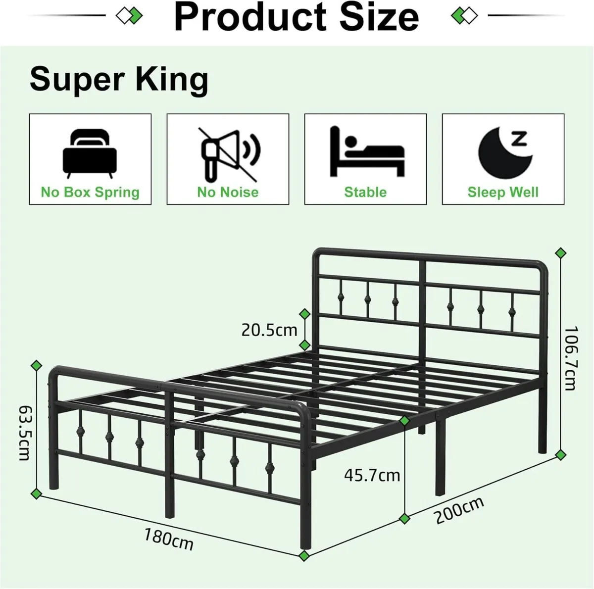 Super King Bed Frame 6ft with Headboard and - Image 2