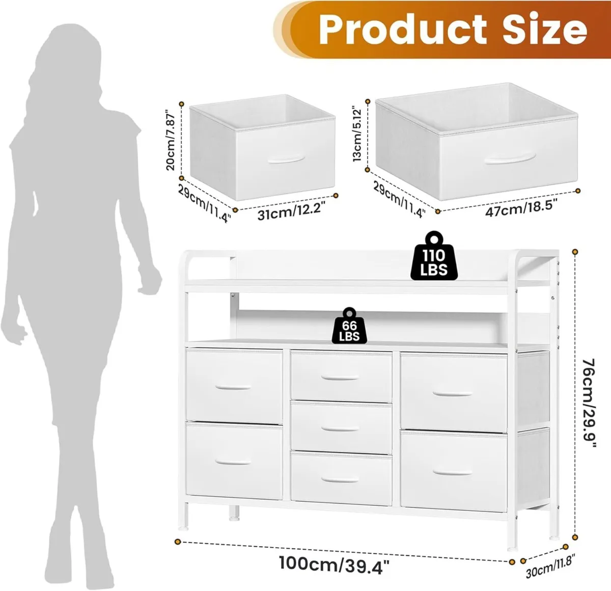 7-Drawer Fabric Chest Of Drawers for Bedroom - 4 - Image 3