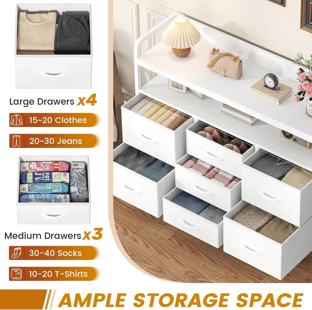 7-Drawer Fabric Chest Of Drawers for Bedroom - 4 - Image 4