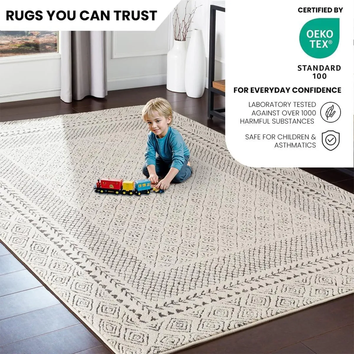 Monaco Geometric Rug - Scandi Area Rugs Living - Image 3