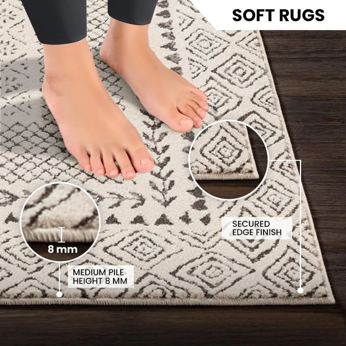 Monaco Geometric Rug - Scandi Area Rugs Living - Image 4