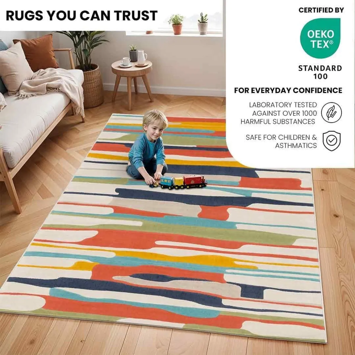 Atlanta Geometric Rug - Scandi Area Rugs Living - Image 3