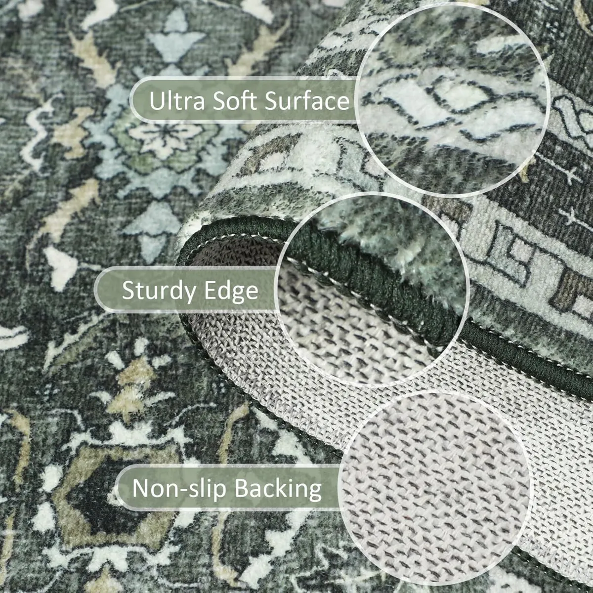 Washable Rugs Living Room Large 160x230cm Boho - Image 4