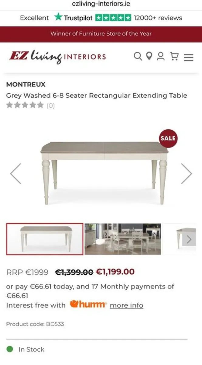 Dining table with extension - Image 1