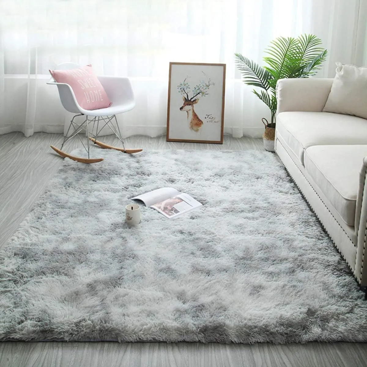 Area Rugs Fluffy Bedroom Carpet Soft Floor Mat - Image 1