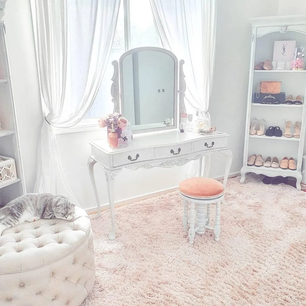 Super Soft Shaggy Light Pink Bedroom Rug Luxury - Image 3