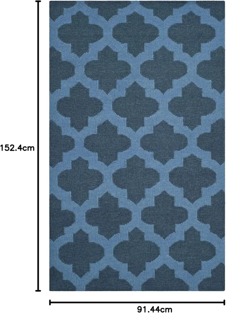 Contemporary Indoor Flatweave Rectangle Area Rug - Image 2