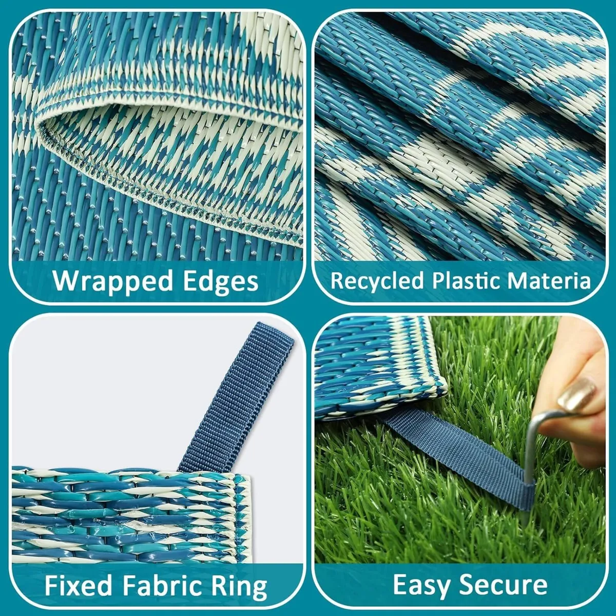 Outdoor Rug for Patio Waterproof 245x305cm - Image 3