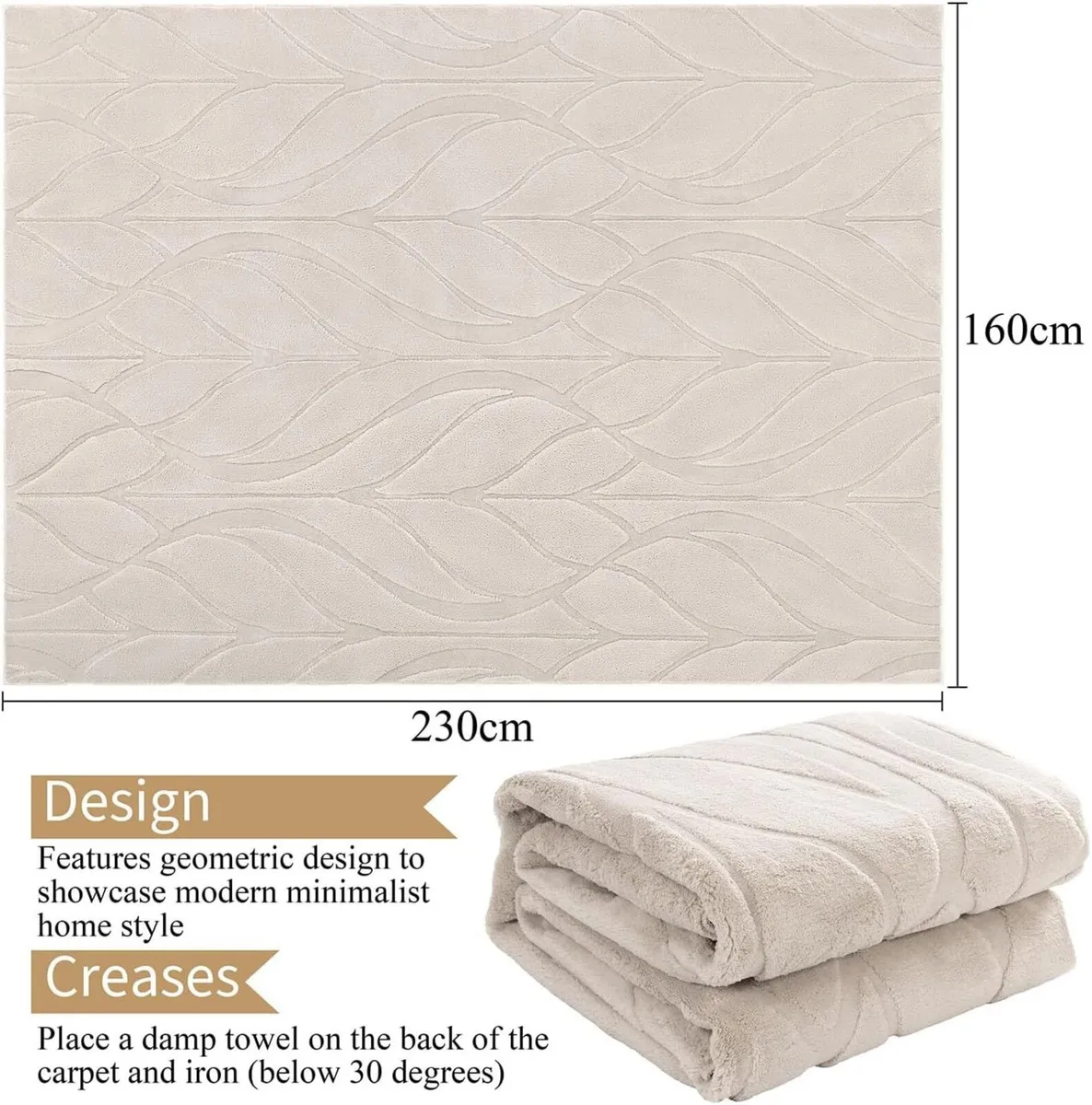 Large Rugs for Living Room Fluffy Short Pile Rug - Image 2