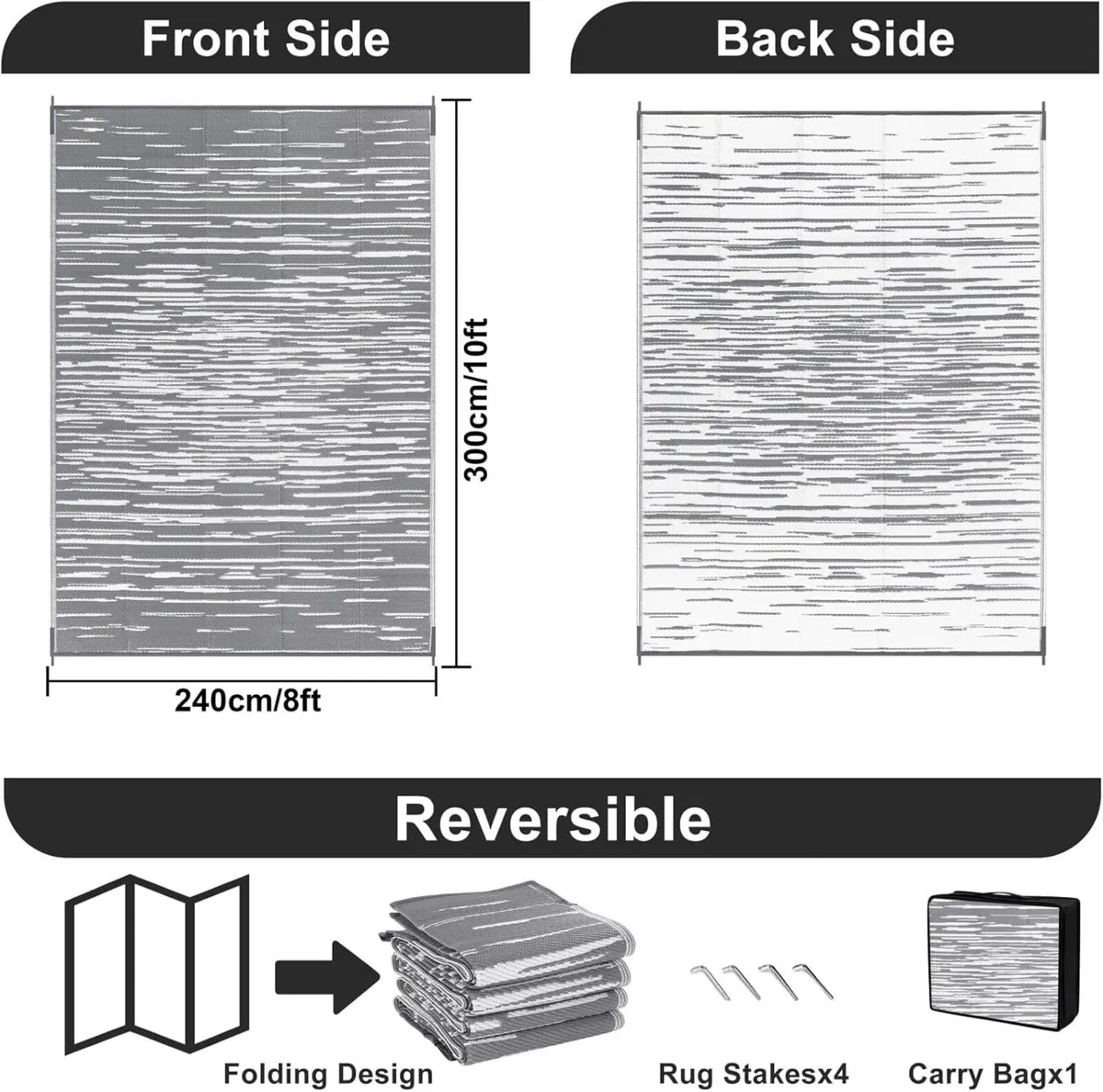 Large Outdoor Rug 240 x 300 cm Garden Rugs - Image 2