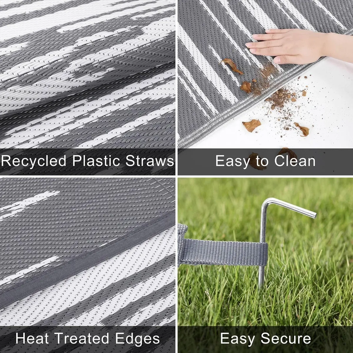 Large Outdoor Rug 240 x 300 cm Garden Rugs - Image 3