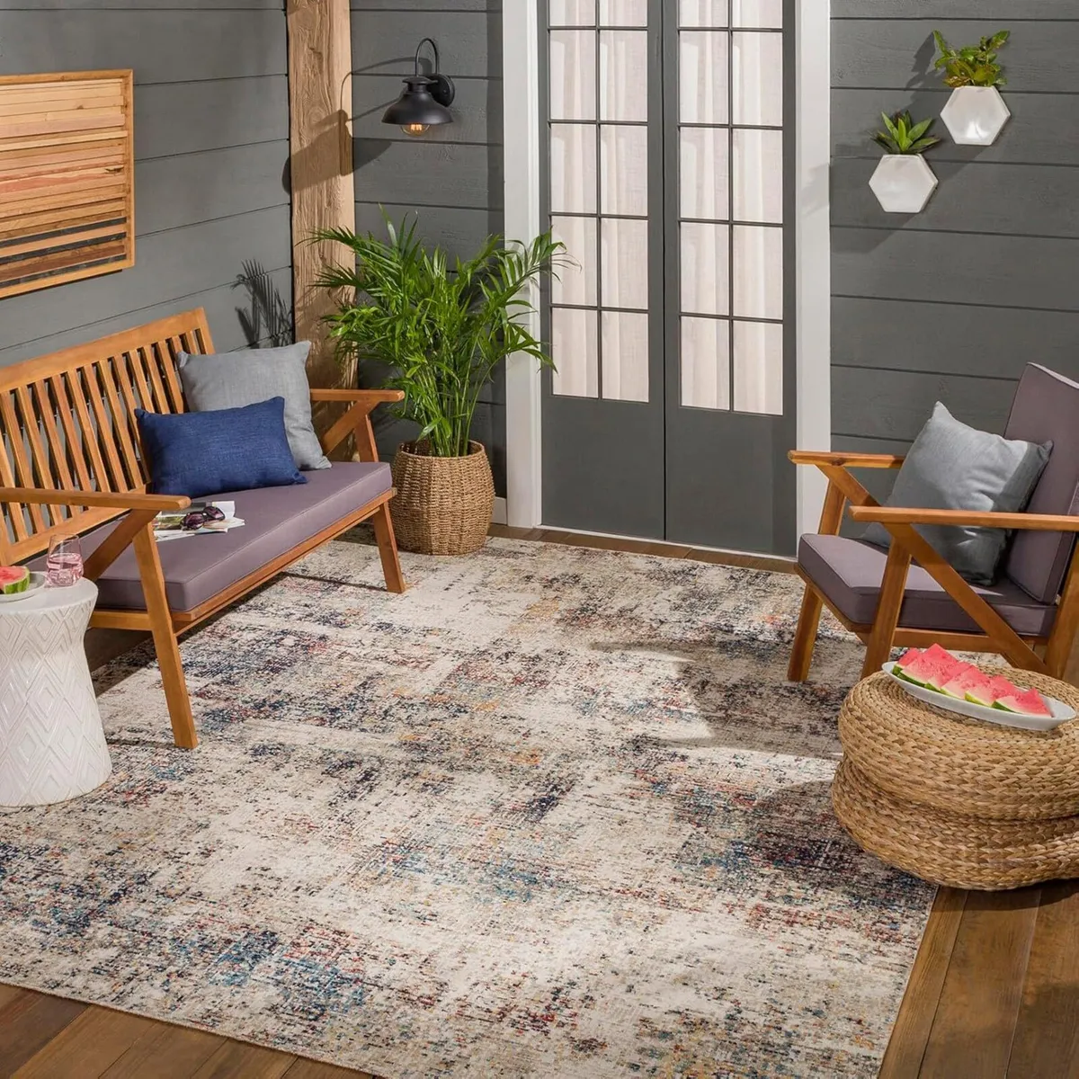 Asward Indoor Outdoor Rug - Large Boho for Living - Image 1