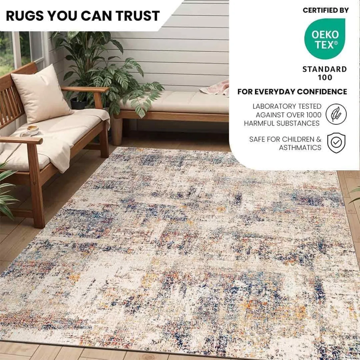 Asward Indoor Outdoor Rug - Large Boho for Living - Image 3
