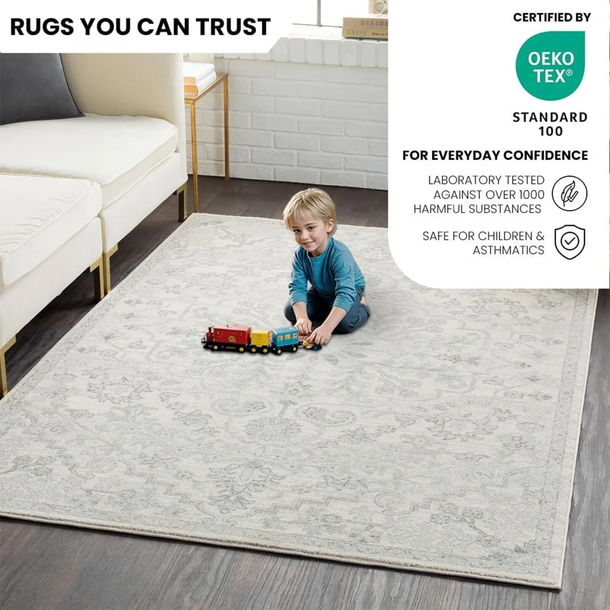 Asmara Vintage Rug – Multicolour Boho Area for - Image 3