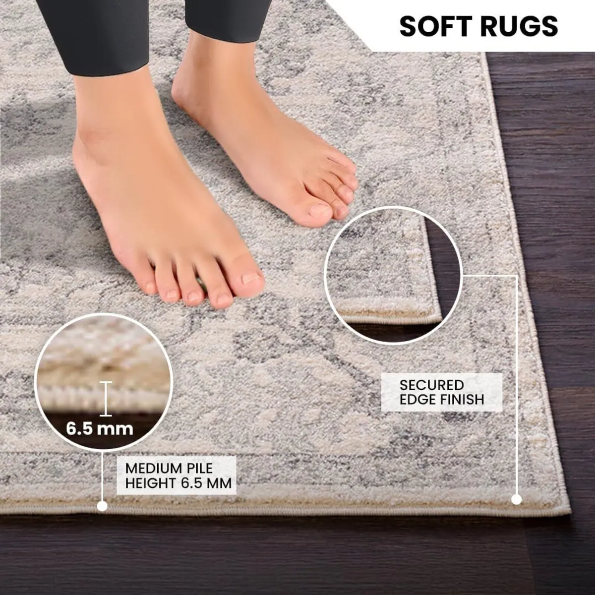 Asmara Vintage Rug – Multicolour Boho Area for - Image 4