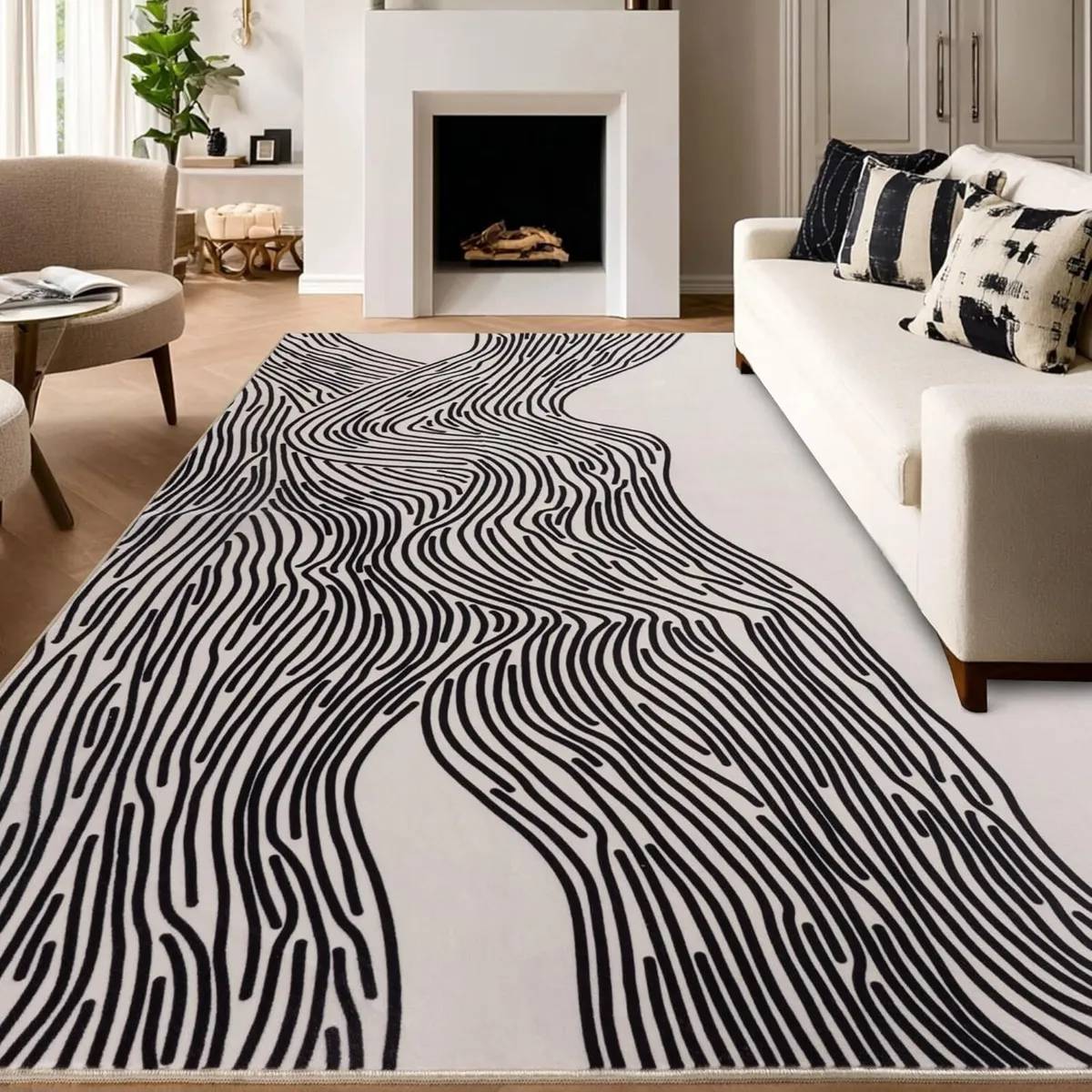 Moderne Abstract Linien Rugs for Living Room - Image 1