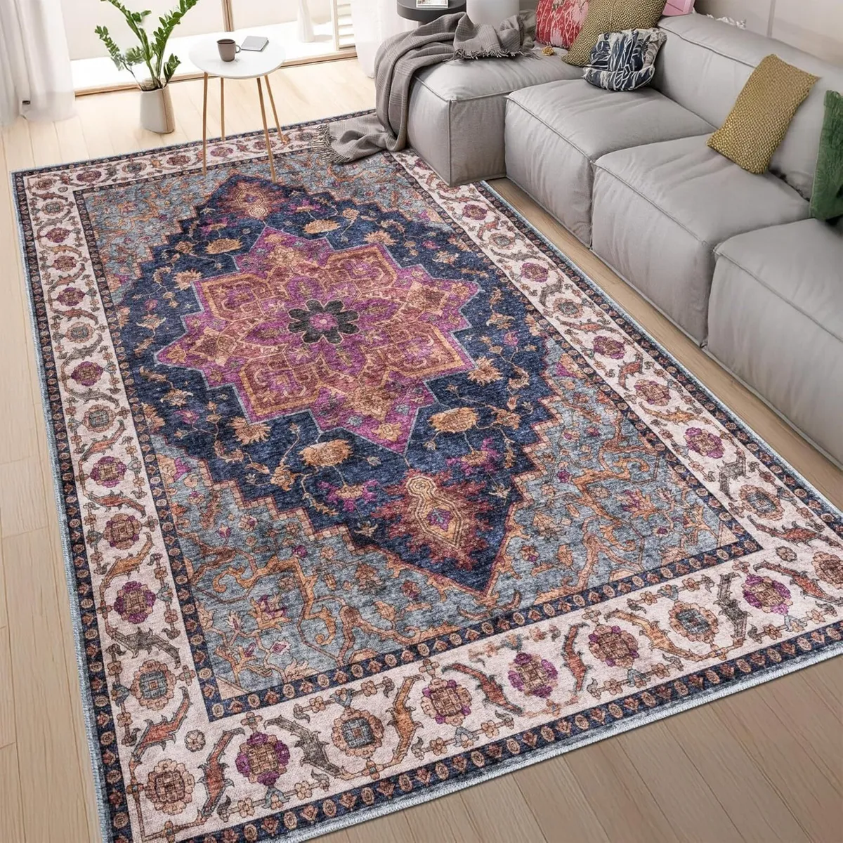 Machine Washable Rug -c Cotton Low Pile Carpet - Image 1