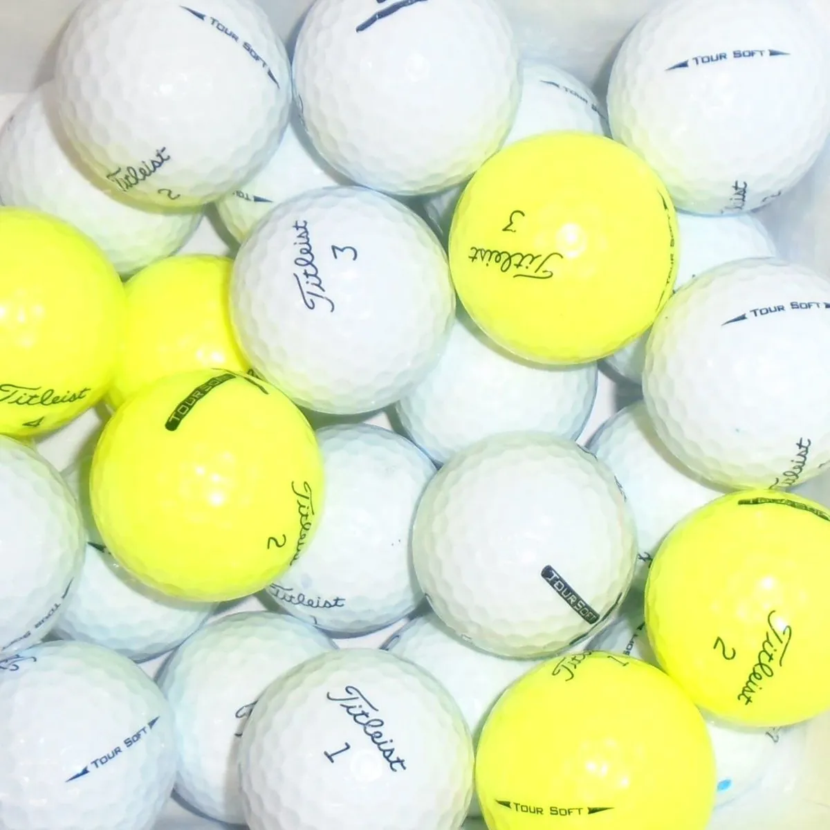 Titleist Tour Soft Lake Balls - White & Yellow -22