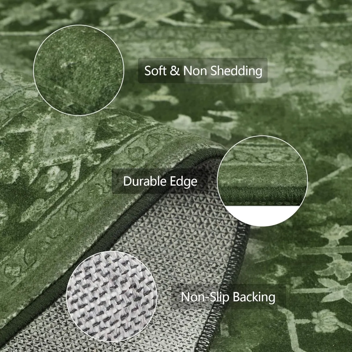 Vintage Rugs Living Room 160x230cm Washable Rug - Image 2