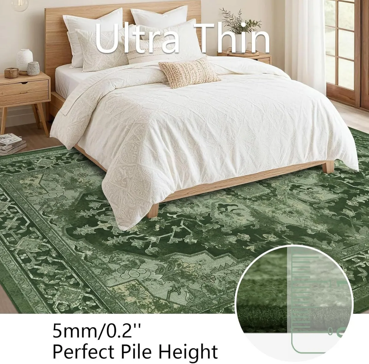 Vintage Rugs Living Room 160x230cm Washable Rug - Image 4