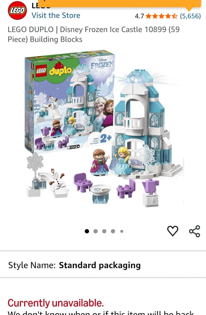 Duplo lego frozen castle disney set with 3 figures - Image 1