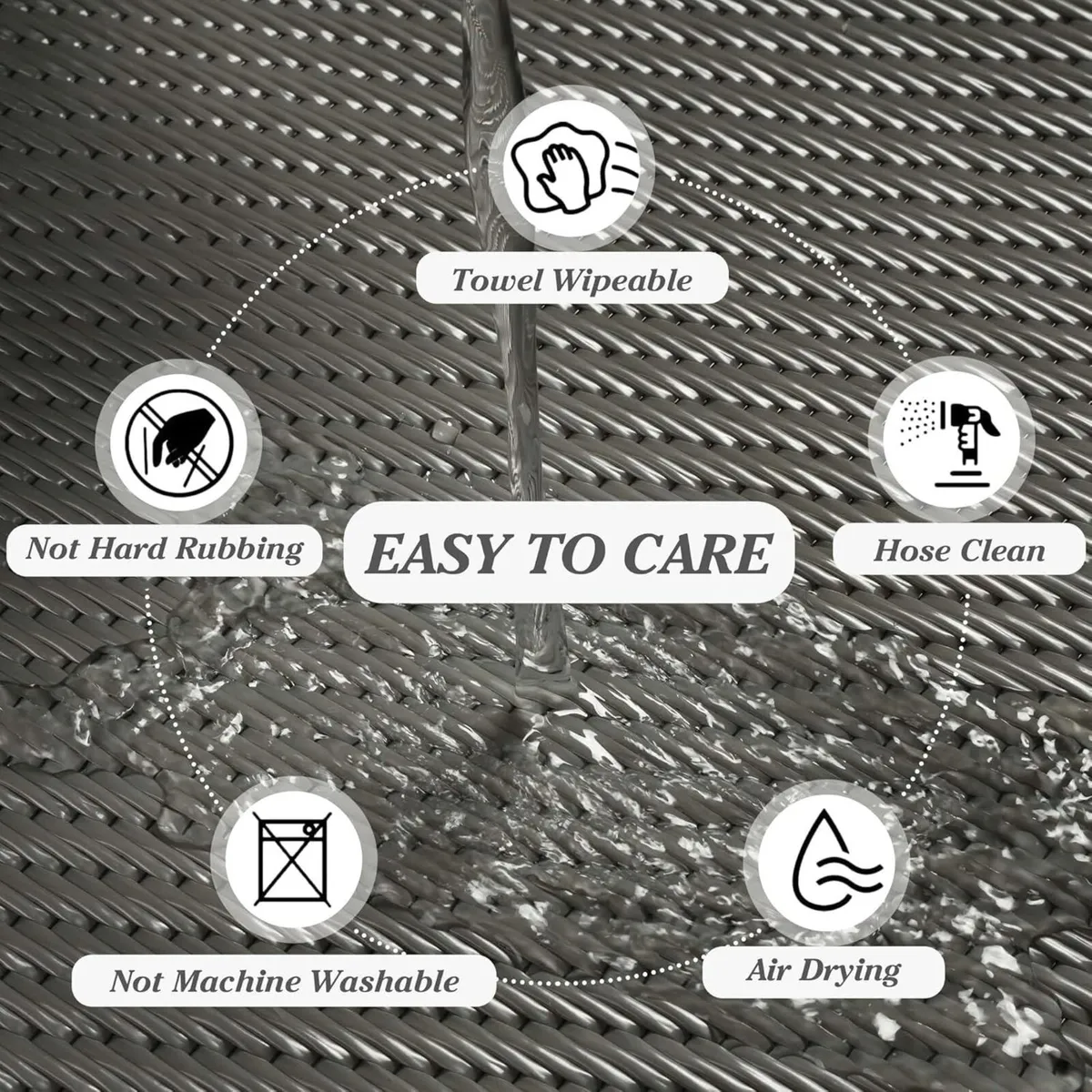 Large Outdoor Rug for Patios Grey 245x305cm - Image 4