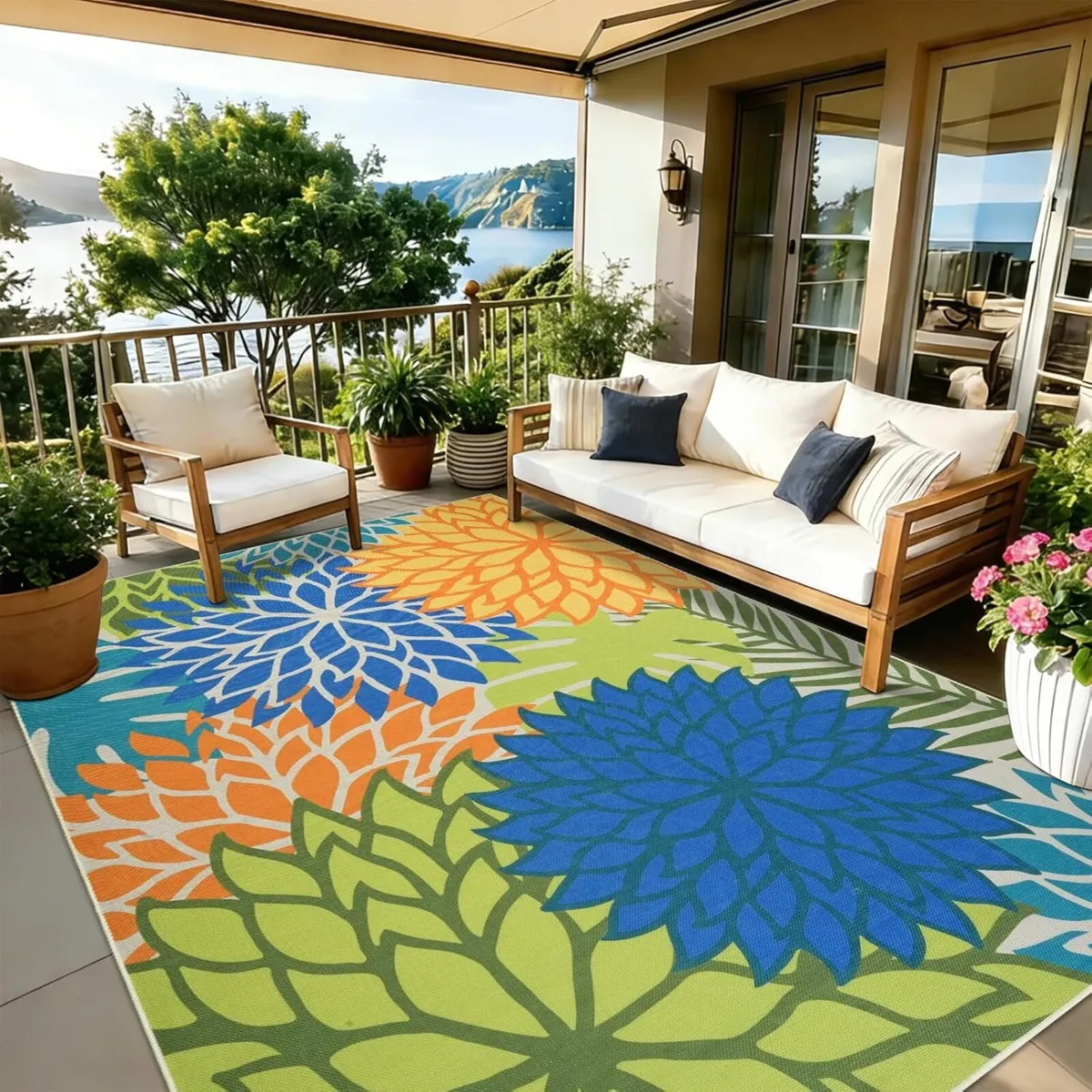 Outdoor Rug 160x230cm Jute Rugs Living Room - Image 1