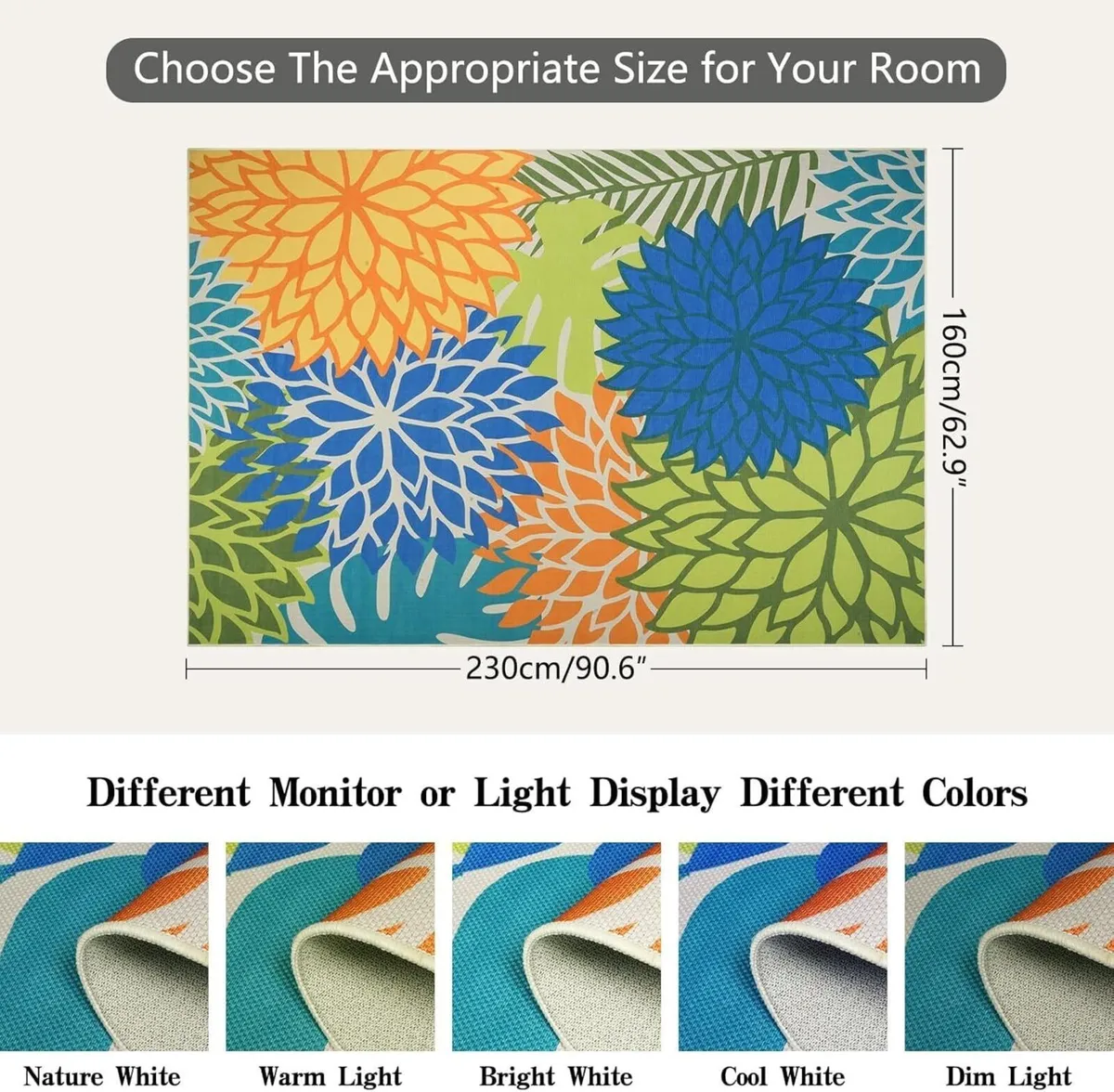 Outdoor Rug 160x230cm Jute Rugs Living Room - Image 2