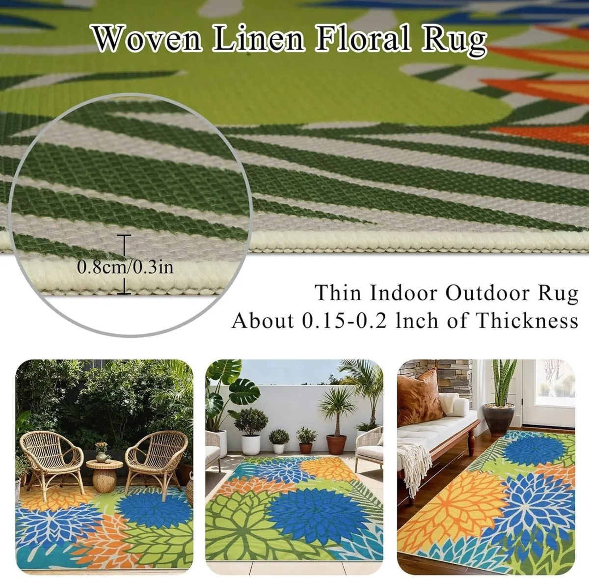 Outdoor Rug 160x230cm Jute Rugs Living Room - Image 4