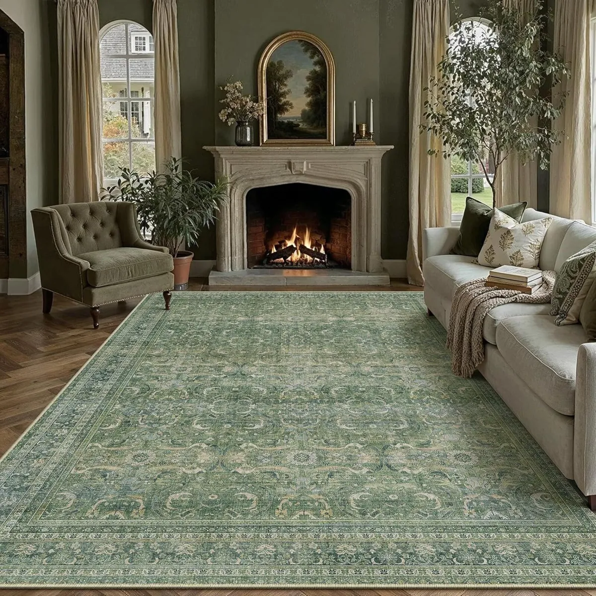 Living Room Area Rug 240x300cm Machine Washable - Image 1