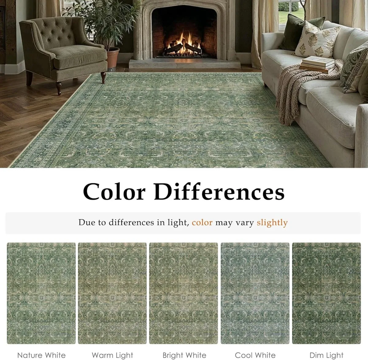 Living Room Area Rug 240x300cm Machine Washable - Image 2