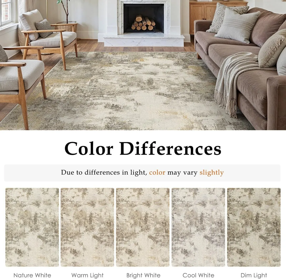 Modern Abstract Area Rug Living Room Extra Large - Image 2