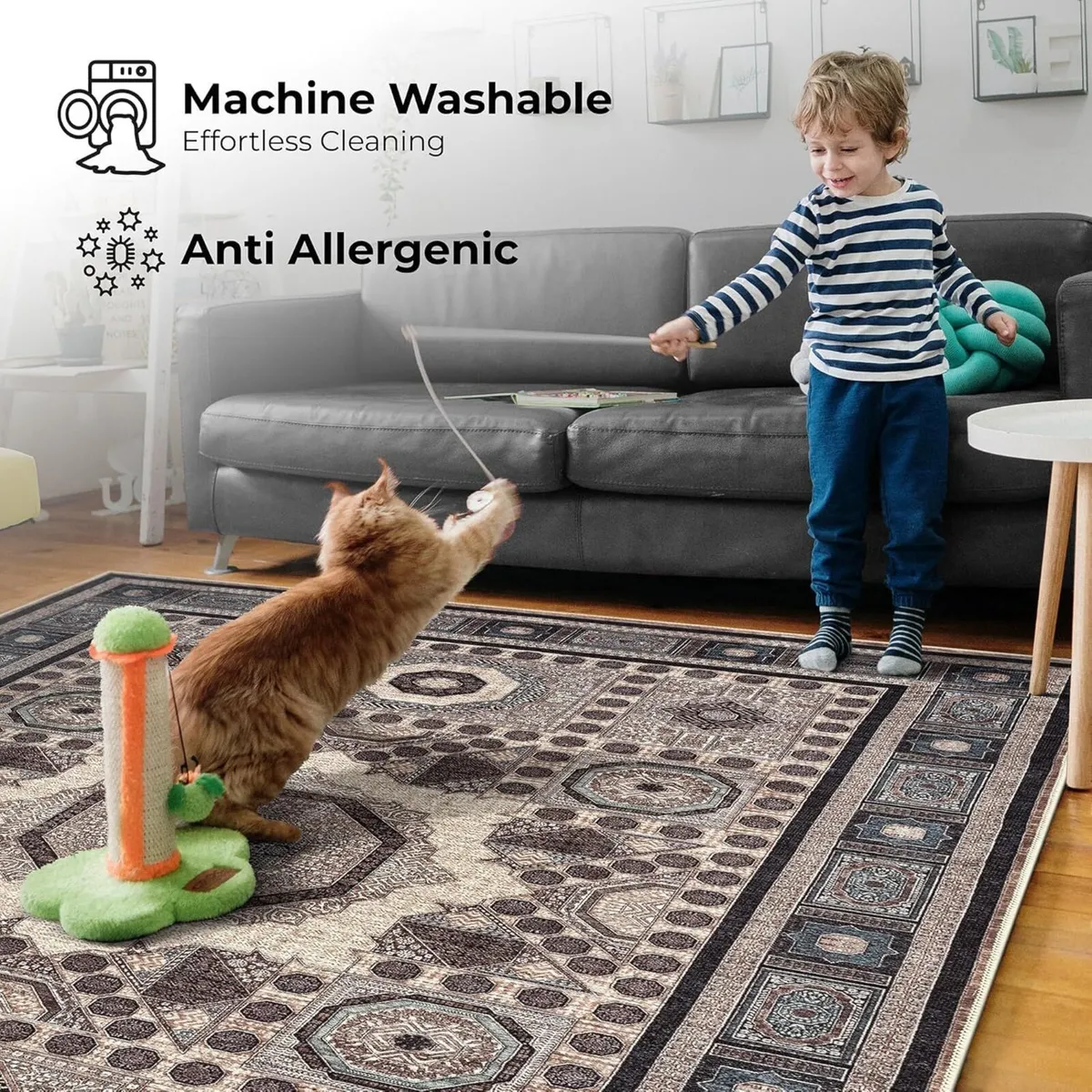 Machine Washable Rug 122x170cm 75% Recycled - Image 2
