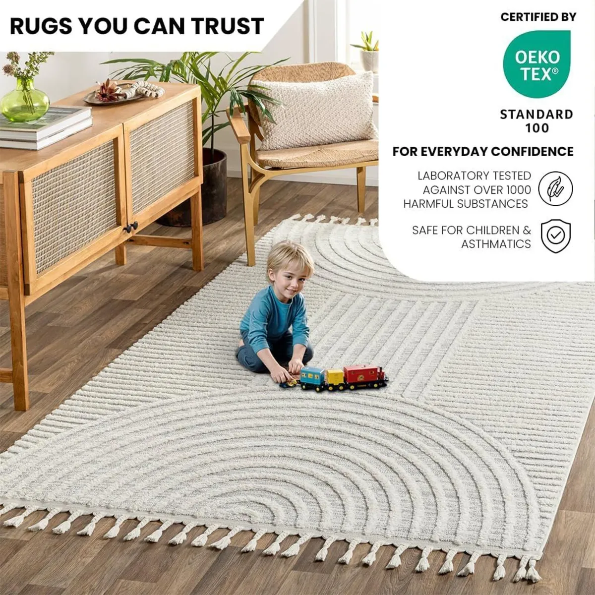 Saida Geometric Rug - Scandi Area Rugs Living - Image 3