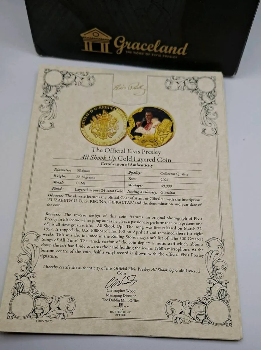 Elvis Presley coins including 9ct gold one weight - Image 4