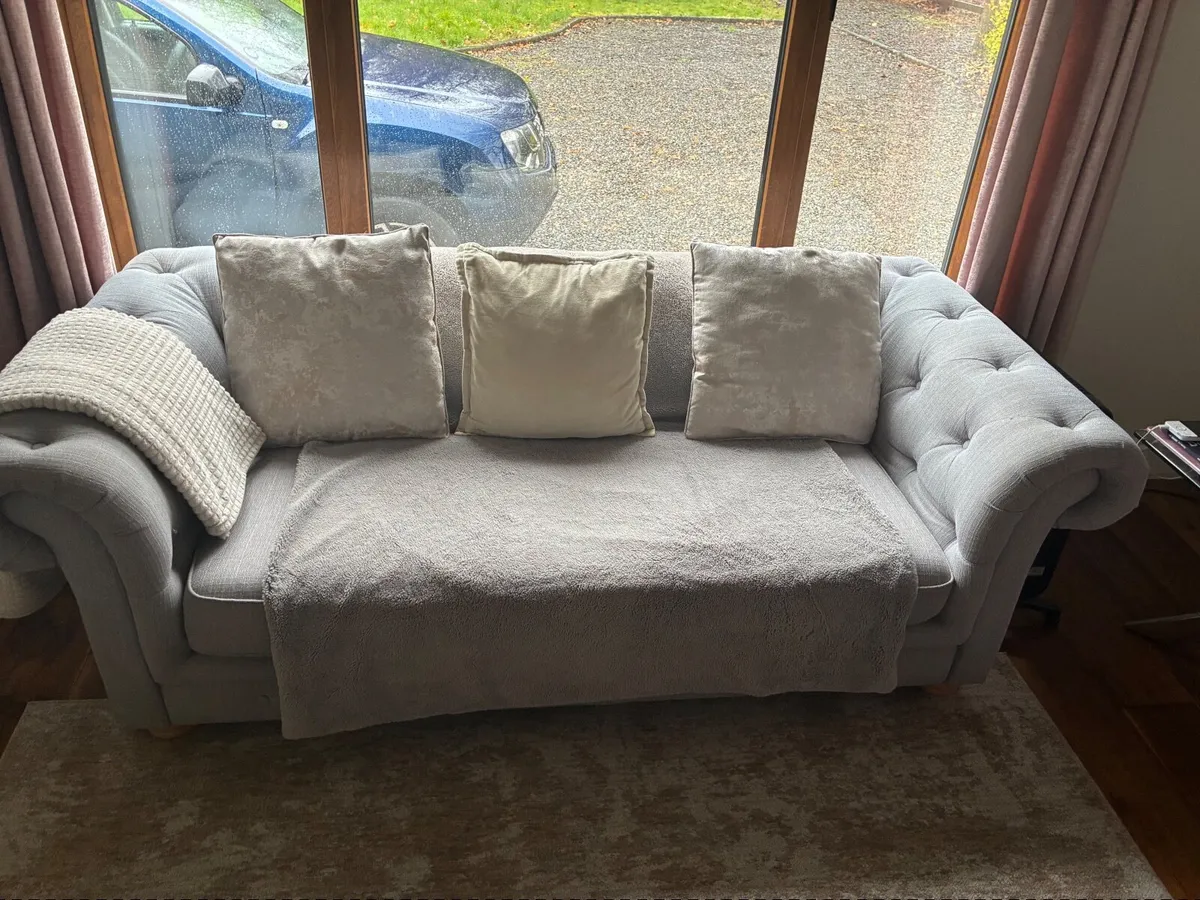 Grey sofa and chair - Image 1