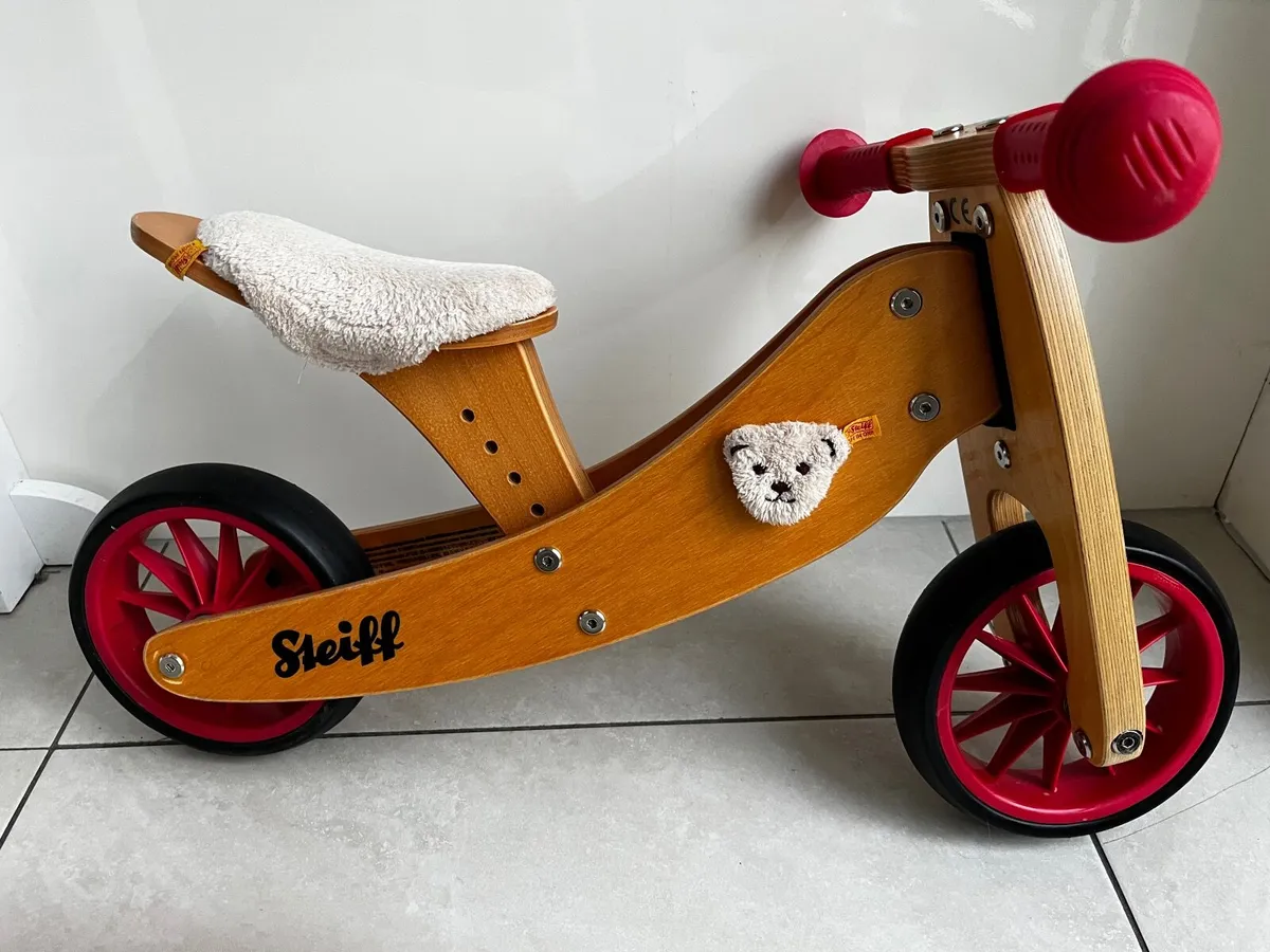 Steiff Wooden Trike and balance bike - Image 3