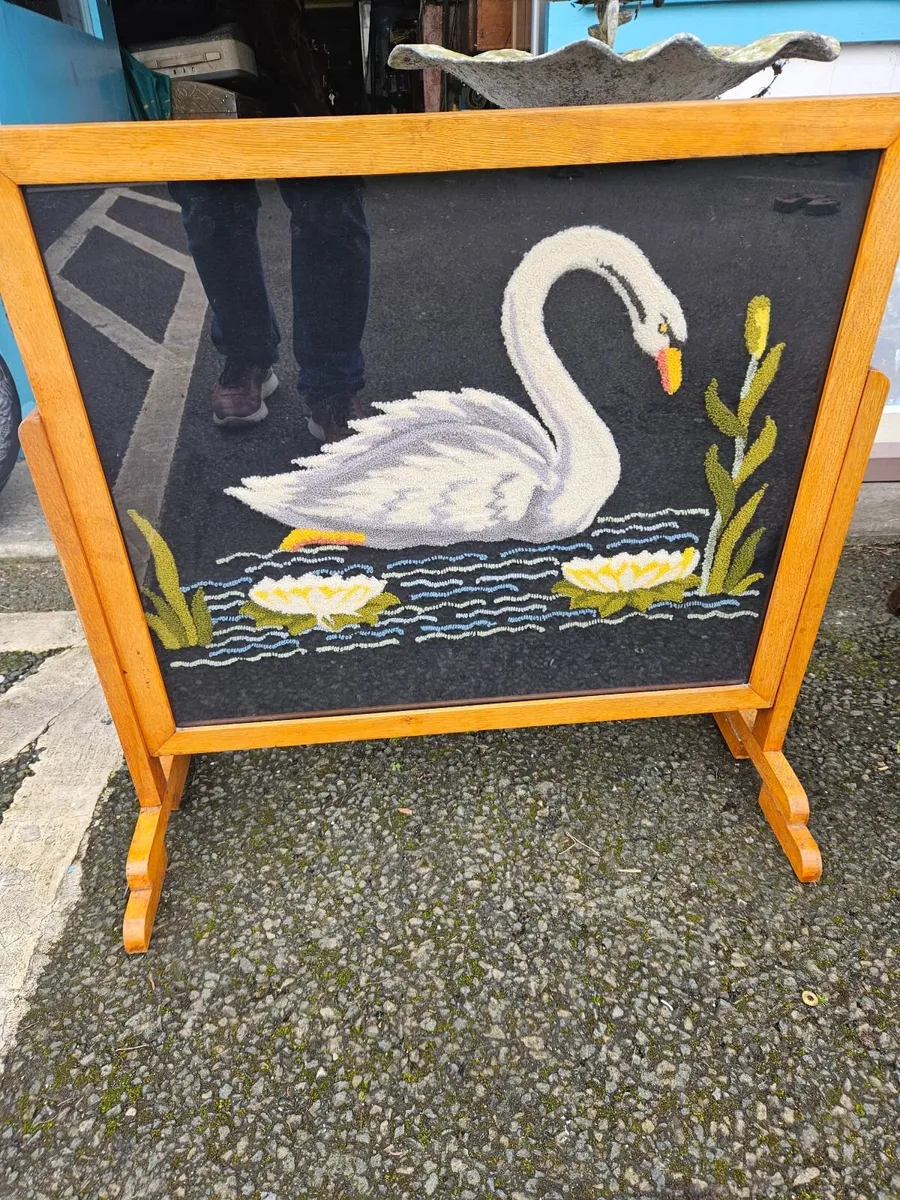 Vintage Mid Century Fire Screen Tapestry - Image 2