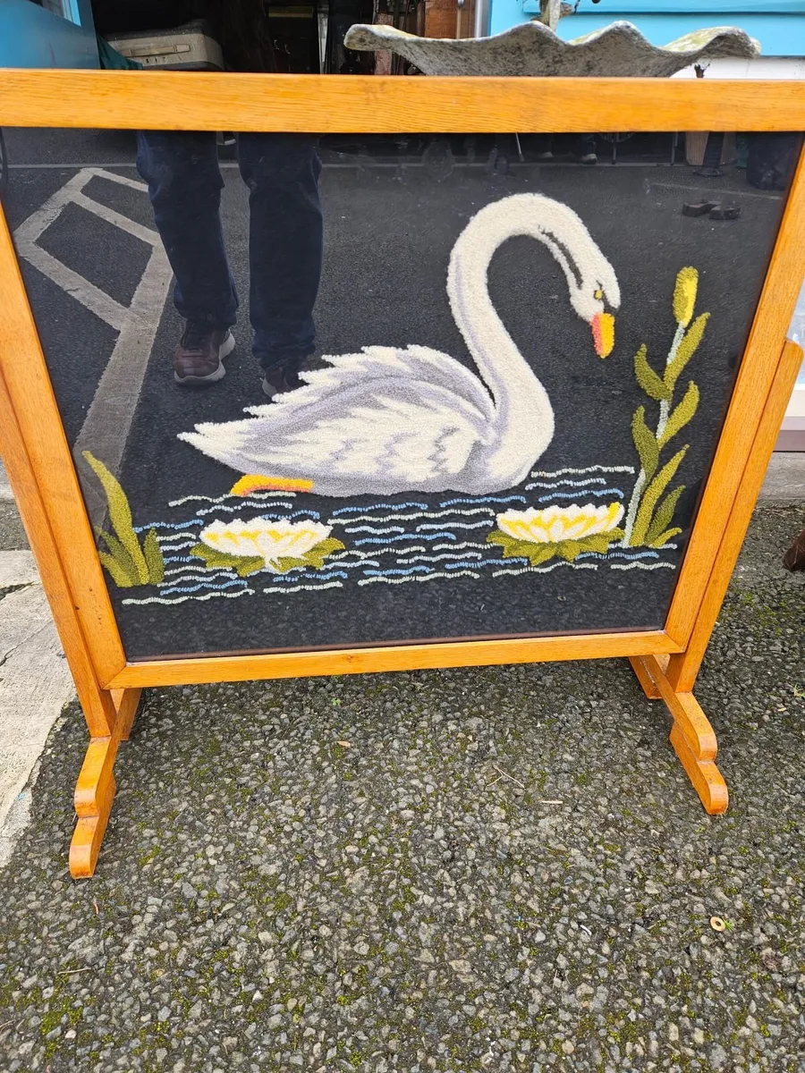 Vintage Mid Century Fire Screen Tapestry - Image 3
