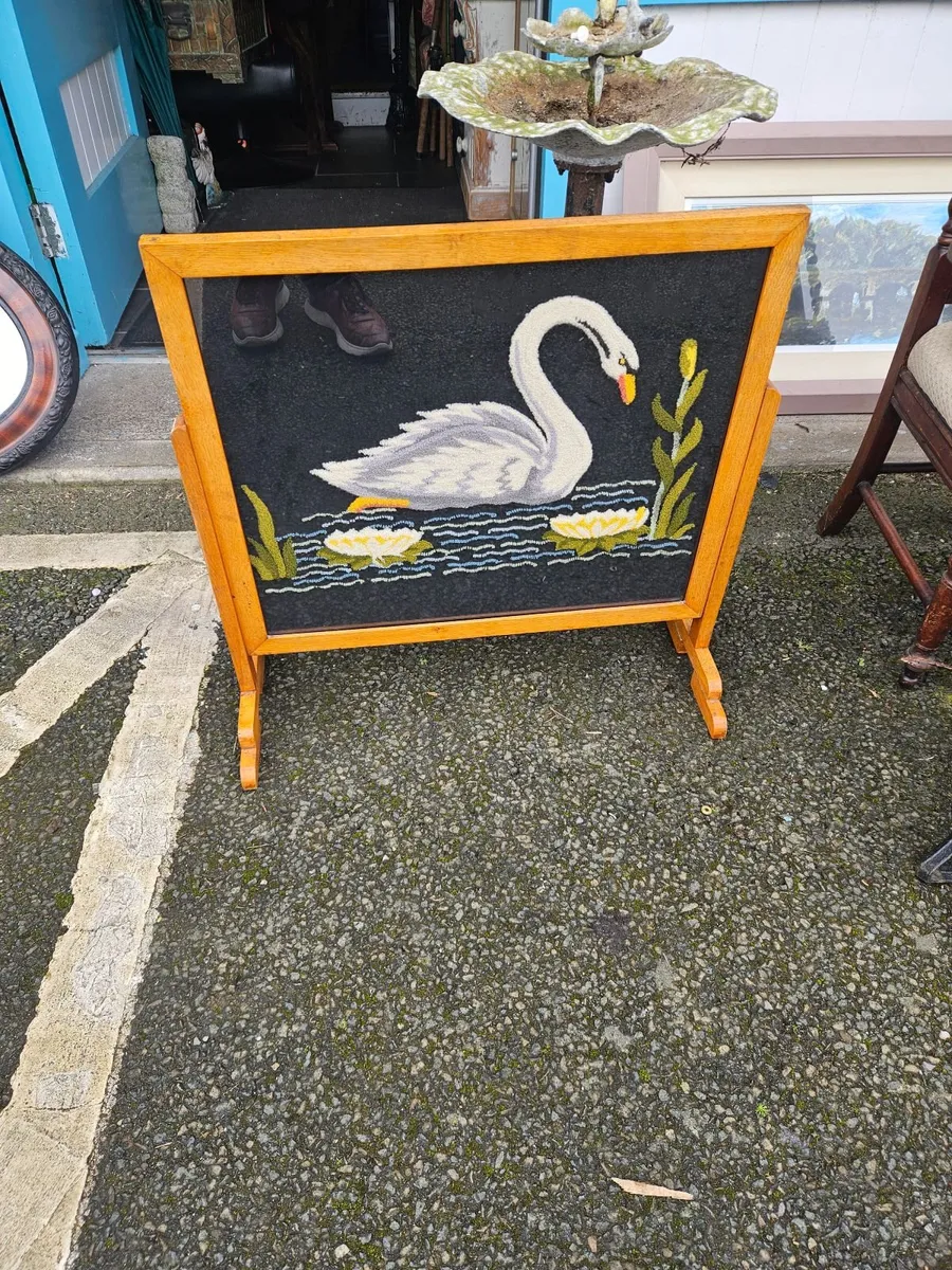 Vintage Mid Century Fire Screen Tapestry - Image 1