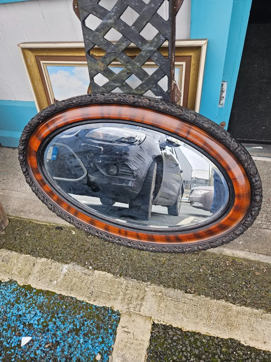 Vintage Bevelled Oval Shaped Mirror - Image 4