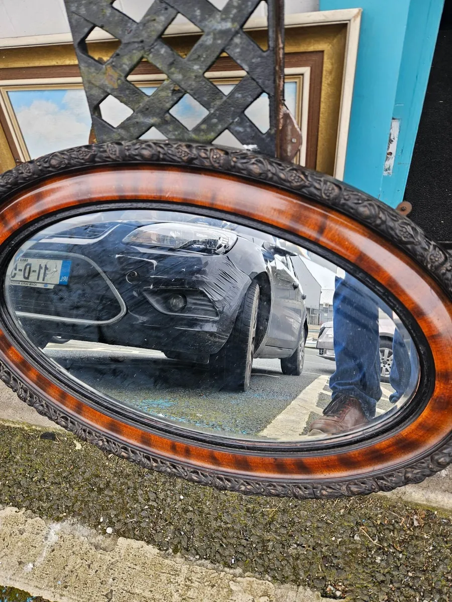 Vintage Bevelled Oval Shaped Mirror - Image 2